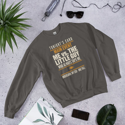 Tonight's Card funny Brazilian jiu jitsu crewneck sweatshirt — Charcoal, front-right