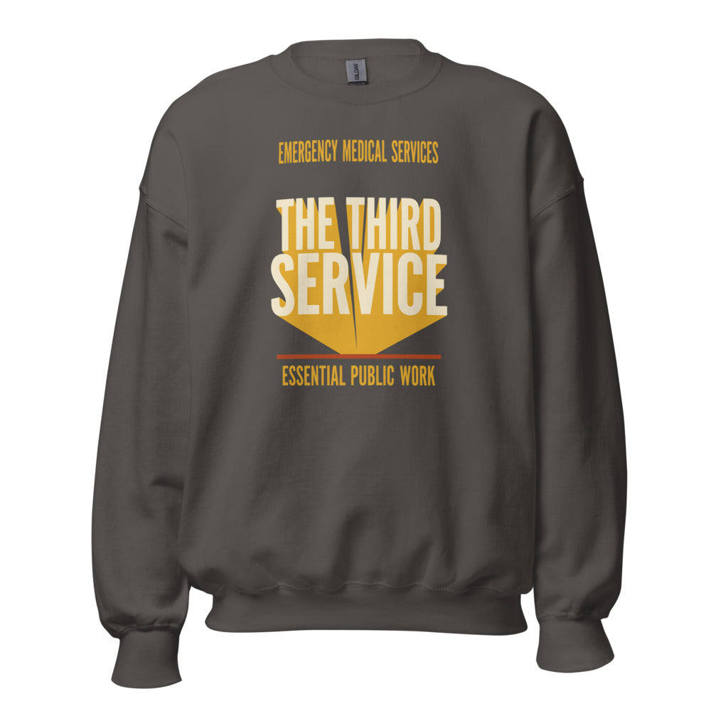 The Third Service EMS crewneck sweatshirt — Charcoal, front