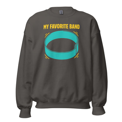 My Favorite Band funny physical therapy crewneck sweatshirt — Charcoal, front