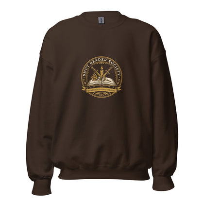 Smut Reader Society book lover dark academia crewneck sweatshirt — Dark Chocolate, front