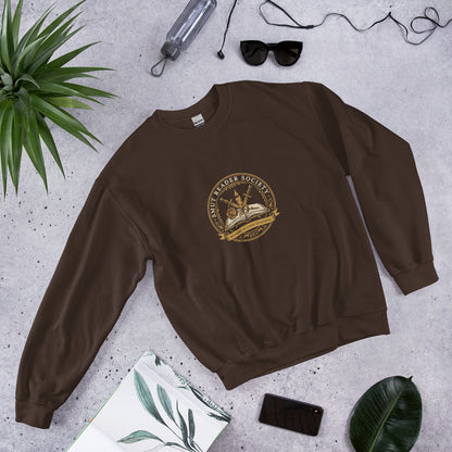 Smut Reader Society book lover dark academia crewneck sweatshirt — Dark Chocolate, front angled