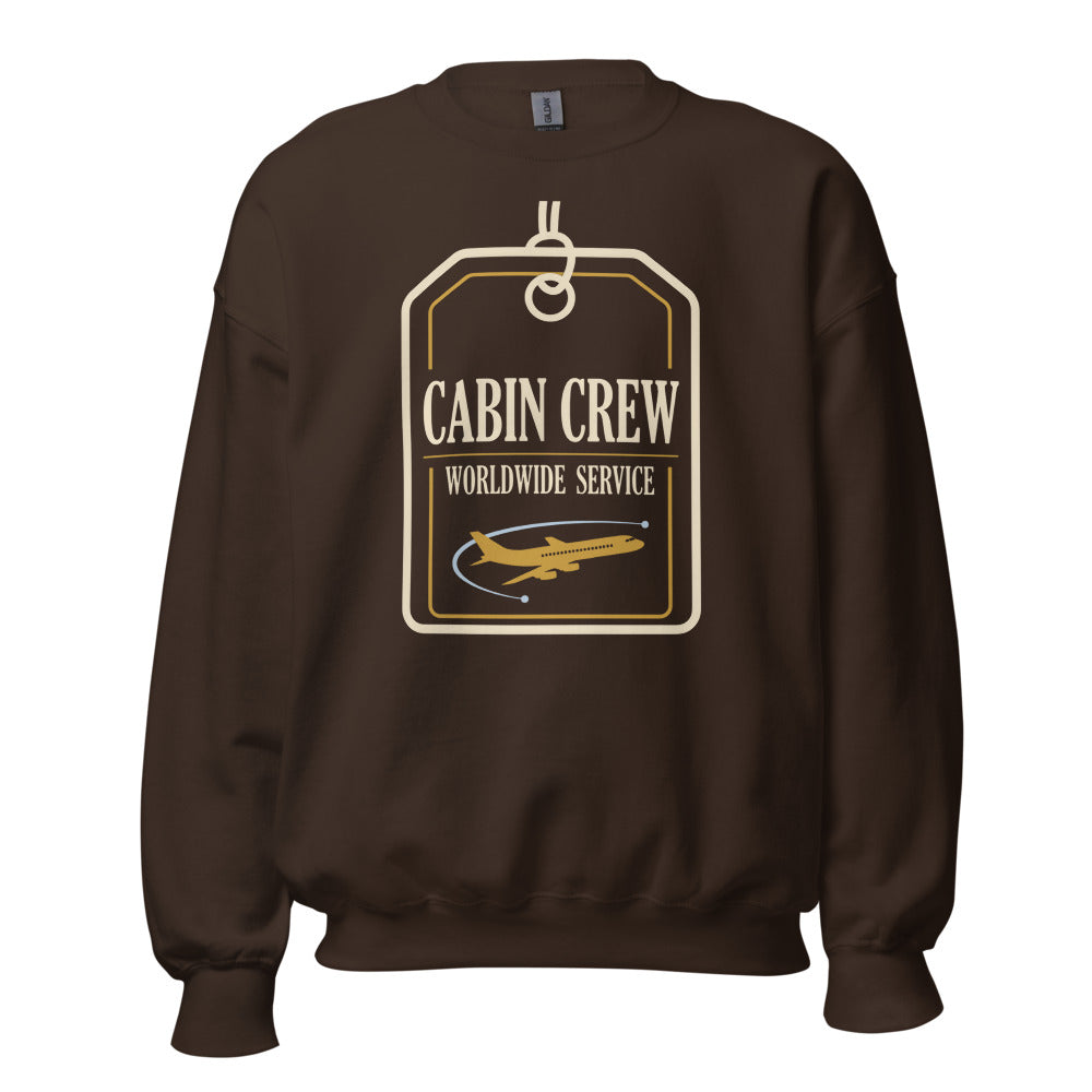 Worldwide Service cabin crew crewneck sweatshirt — Dark Chocolate, front