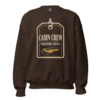 Worldwide Service cabin crew crewneck sweatshirt — Dark Chocolate, front