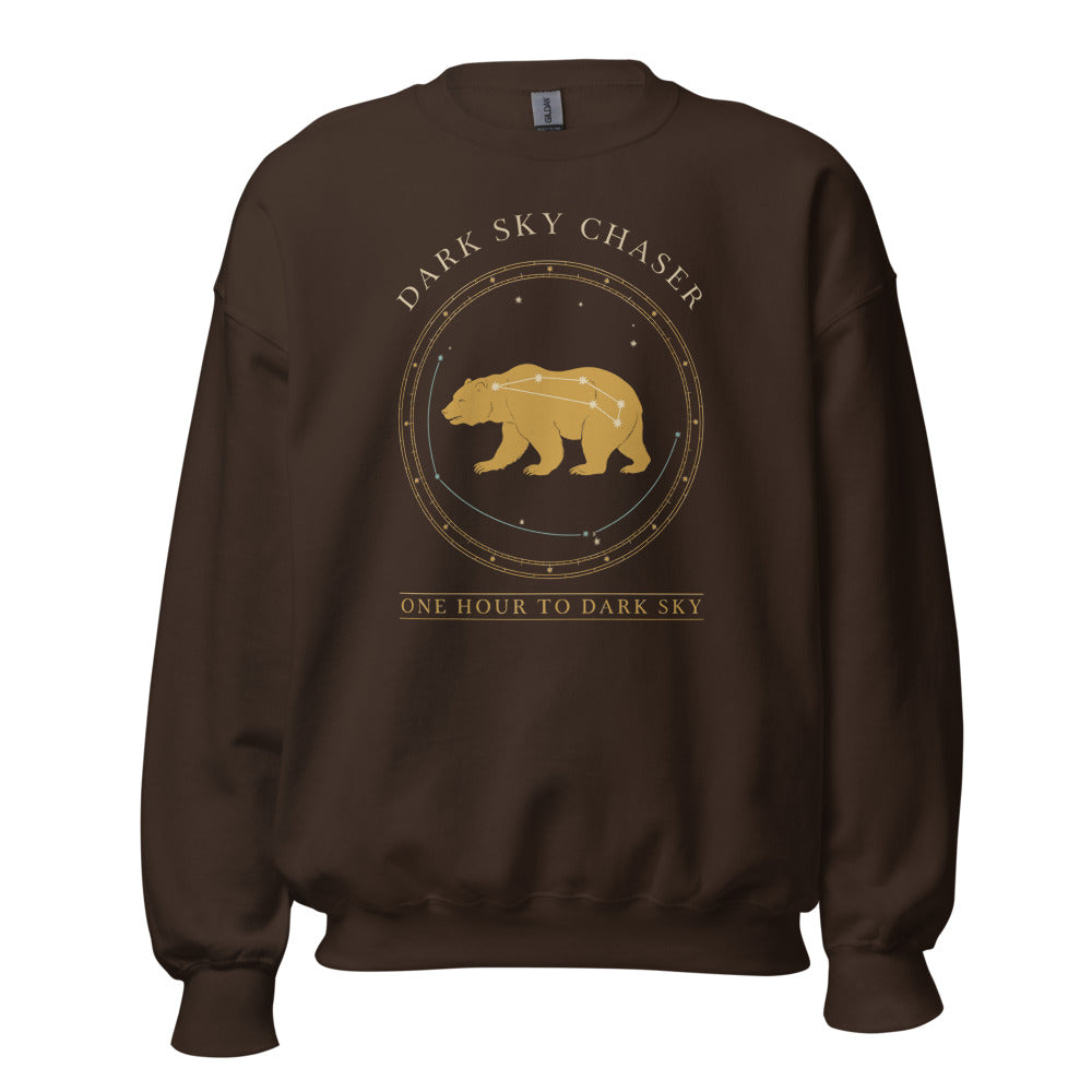 Dark Sky Chaser Ursa Major constellation astronomy sweatshirt — Dark Chocolate, front