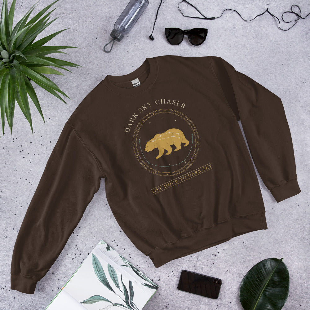 Dark Sky Chaser Ursa Major constellation astronomy sweatshirt — Dark Chocolate, front-right