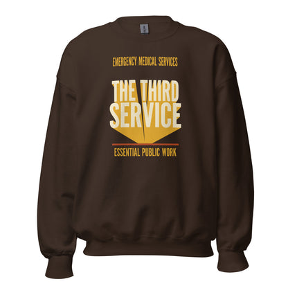 The Third Service EMS crewneck sweatshirt — Dark Chocolate, front