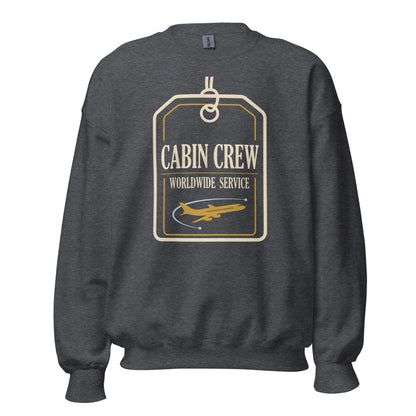 Worldwide Service cabin crew crewneck sweatshirt — Dark Heather, front