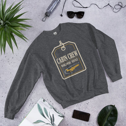 Worldwide Service cabin crew crewneck sweatshirt — Dark Heather, front-right