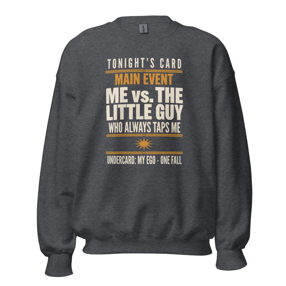 Tonight's Card funny Brazilian jiu jitsu crewneck sweatshirt — Dark Heather, front