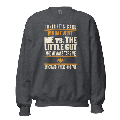 Tonight's Card funny Brazilian jiu jitsu crewneck sweatshirt — Dark Heather, front