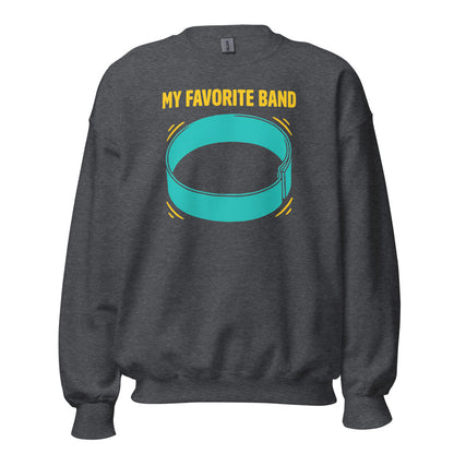My Favorite Band funny physical therapy crewneck sweatshirt — Dark Heather, front