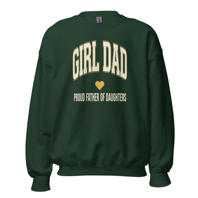 Girl Dad Sweatshirt, Dad of Daughters Crewneck — Retro Varsity Girl Dad Gift