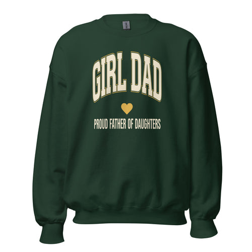 Girl Dad Sweatshirt, Dad of Daughters Crewneck — Retro Varsity Girl Dad Gift