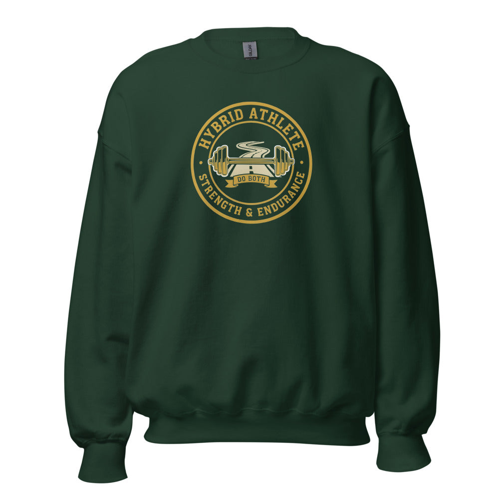 Hybrid Athlete vintage athletic-department crest crewneck sweatshirt — Forest Green, front