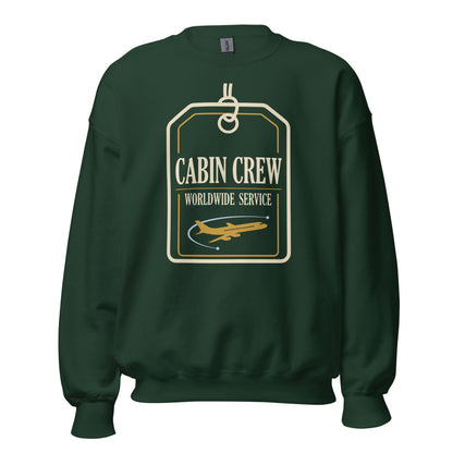 Worldwide Service cabin crew crewneck sweatshirt — Forest Green, front