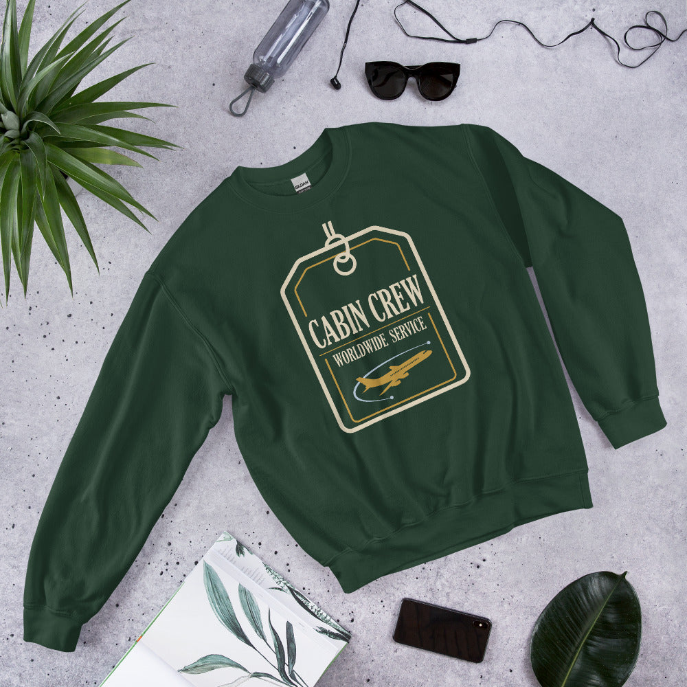 Worldwide Service cabin crew crewneck sweatshirt — Forest Green, front-right