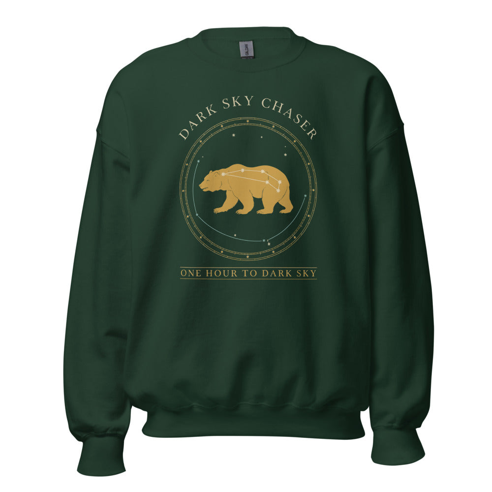 Dark Sky Chaser Ursa Major constellation astronomy sweatshirt — Forest Green, front