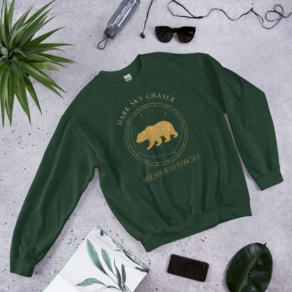 Dark Sky Chaser Ursa Major constellation astronomy sweatshirt — Forest Green, front-right