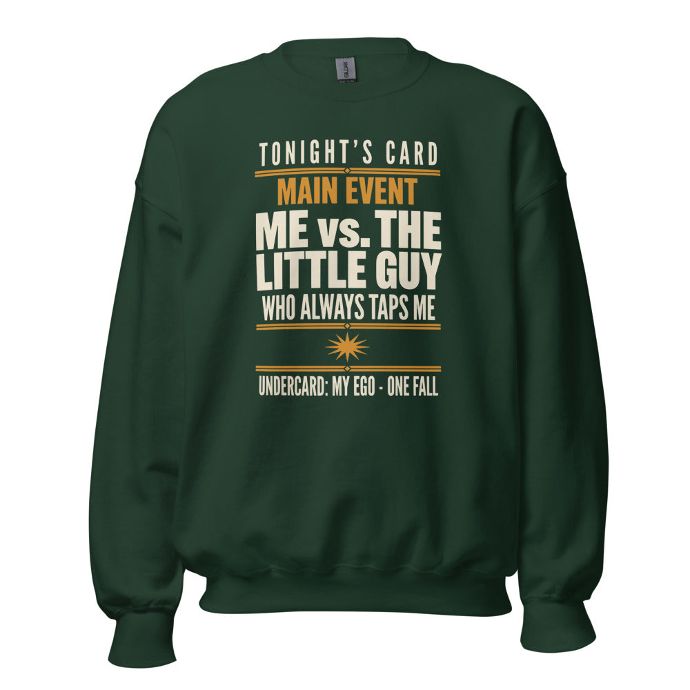 Tonight's Card funny Brazilian jiu jitsu crewneck sweatshirt — Forest Green, front
