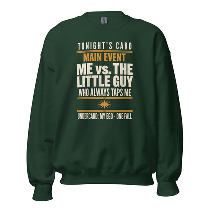 Tonight's Card funny Brazilian jiu jitsu crewneck sweatshirt — Forest Green, front