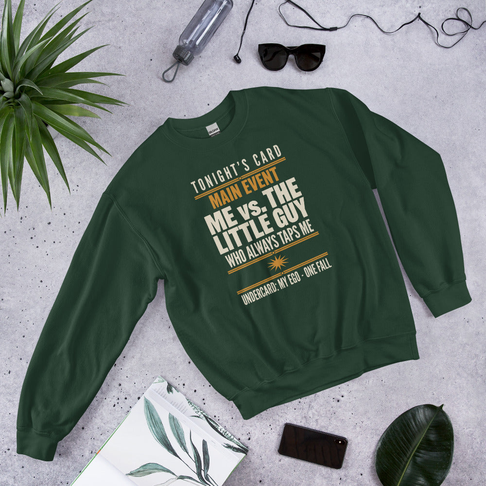 Tonight's Card funny Brazilian jiu jitsu crewneck sweatshirt — Forest Green, front-right