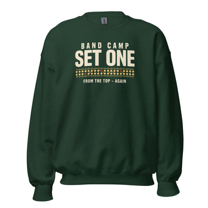 Set One marching band drill chart crewneck sweatshirt — Forest Green, front