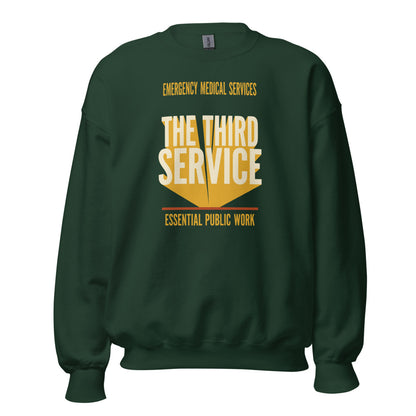 The Third Service EMS crewneck sweatshirt — Forest Green, front