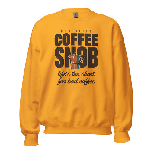 Coffee Snob Sweatshirt, Certified Coffee Snob Crewneck, Funny Coffee Lover — Certified Coffee Snob Retro Crewneck