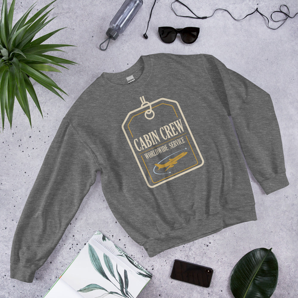 Worldwide Service cabin crew crewneck sweatshirt — Graphite Heather, front-right