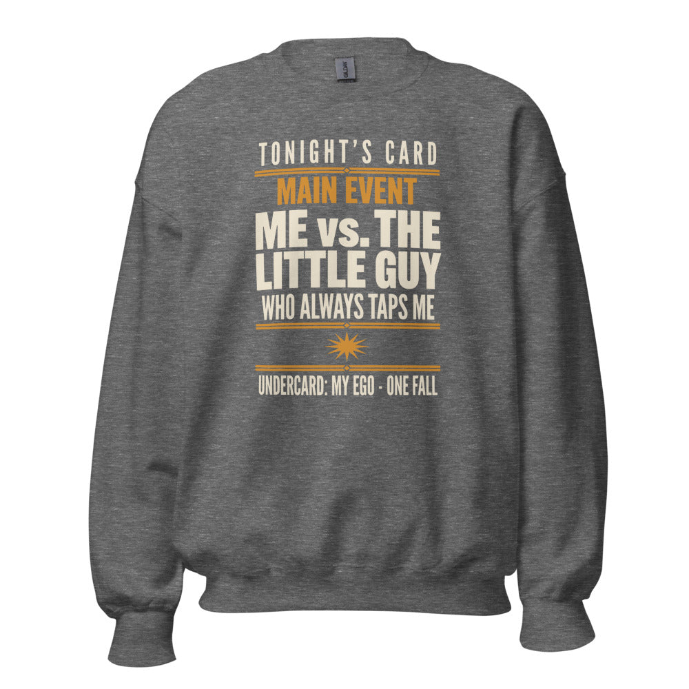 Tonight's Card funny Brazilian jiu jitsu crewneck sweatshirt — Graphite Heather, front