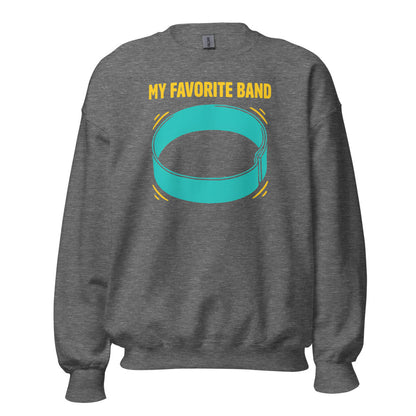 My Favorite Band funny physical therapy crewneck sweatshirt — Graphite Heather, front