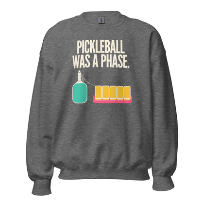 Pickleball Was A Phase funny mahjong crewneck sweatshirt — Graphite Heather, front