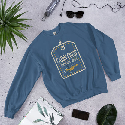 Worldwide Service cabin crew crewneck sweatshirt — Indigo Blue, front-right