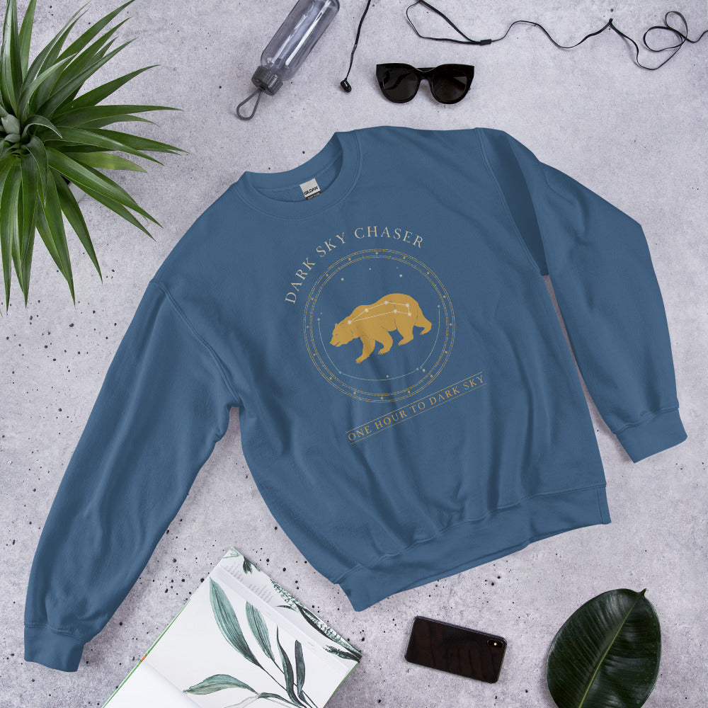 Dark Sky Chaser Ursa Major constellation astronomy sweatshirt — Indigo Blue, front-right
