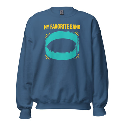 My Favorite Band funny physical therapy crewneck sweatshirt — Indigo Blue, front