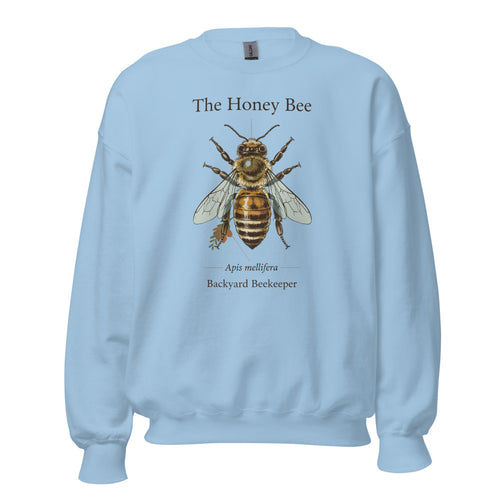 Honey Bee Sweatshirt, Backyard Beekeeper Gift Crewneck, Vintage Anatomical Bee — Apis Mellifera Specimen Crewneck