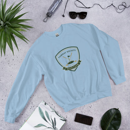 Fairway Society vintage golf club crest crewneck sweatshirt — Light Blue, front-right