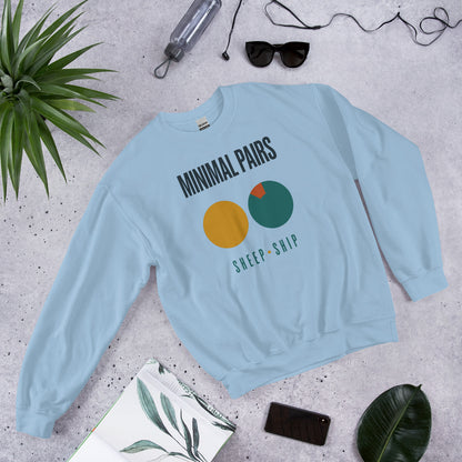 Minimal Pairs speech therapy crewneck sweatshirt — Light Blue, front-right