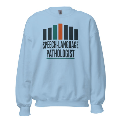 Mid-Century Clinic speech therapy crewneck sweatshirt — Light Blue, front