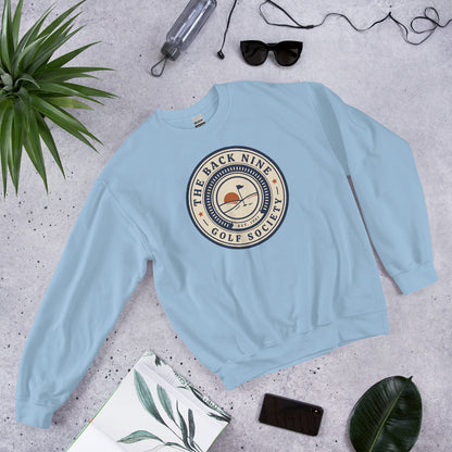 The Back Nine vintage golf roundel crewneck sweatshirt — Light Blue, flat lay