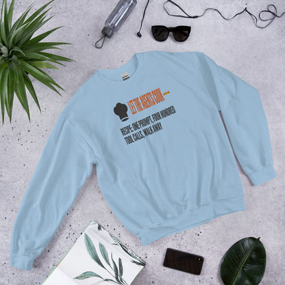 Let The Agents Cook crewneck sweatshirt — Light Blue, flat lay