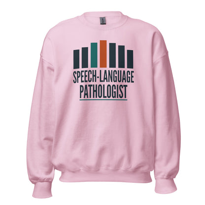 Mid-Century Clinic speech therapy crewneck sweatshirt — Light Pink, front