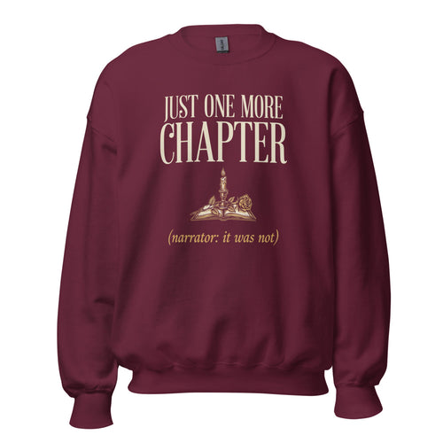 Book Lover Sweatshirt, Just One More Chapter Crewneck, Romance Reader Gift — Dark Academia Book Lover Crew