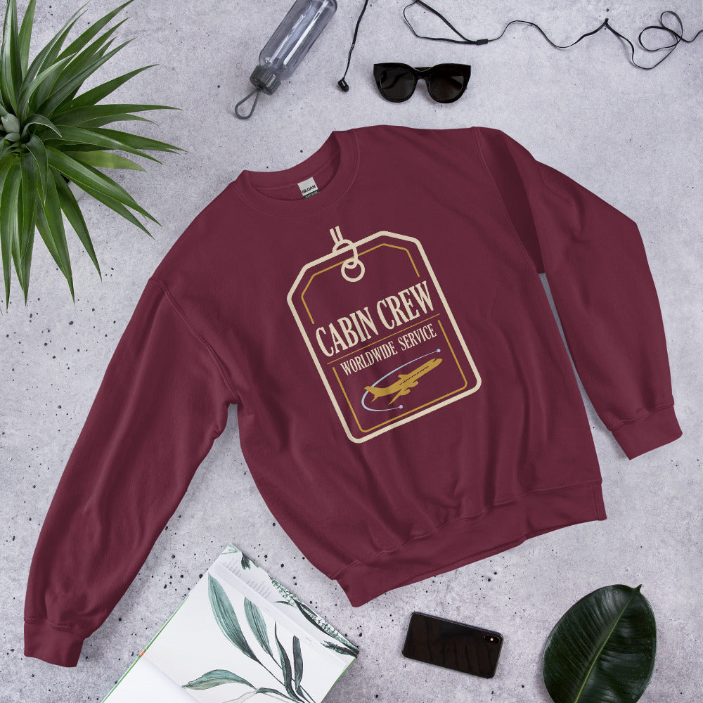 Worldwide Service cabin crew crewneck sweatshirt — Maroon, front-right