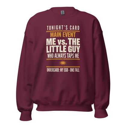 Tonight's Card funny Brazilian jiu jitsu crewneck sweatshirt — Maroon, front