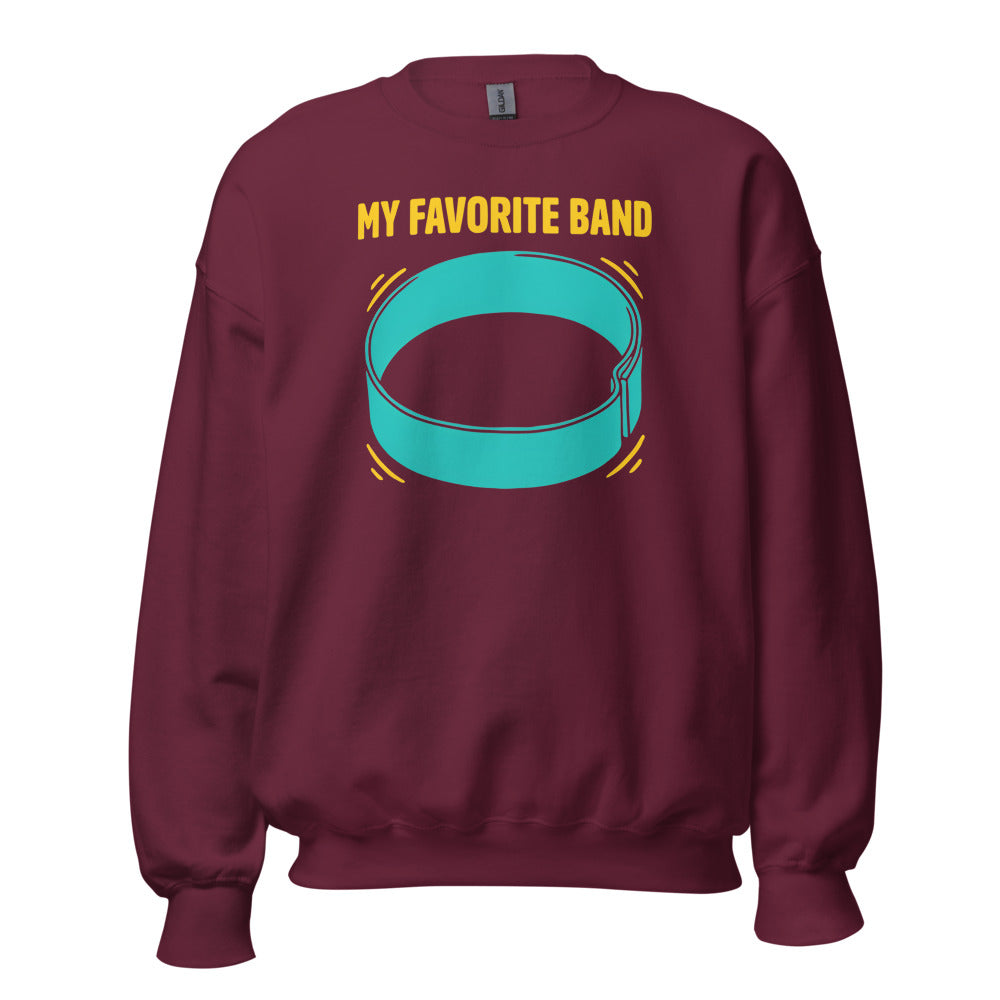 My Favorite Band funny physical therapy crewneck sweatshirt — Maroon, front