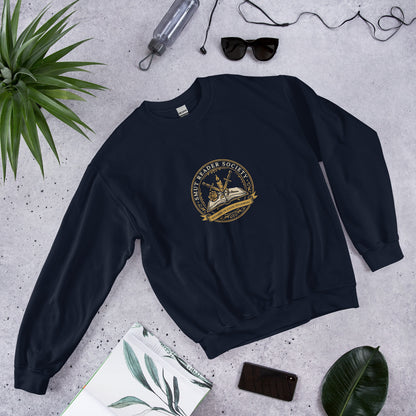 Smut Reader Society book lover dark academia crewneck sweatshirt — Navy, front angled