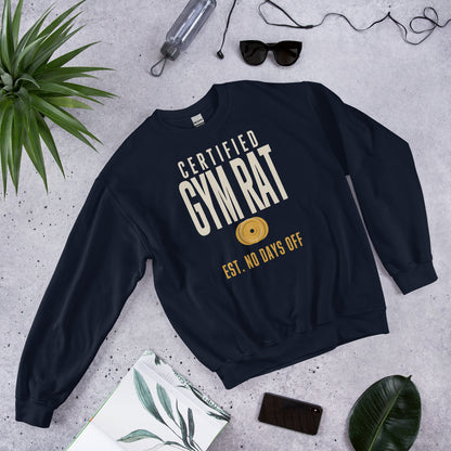 Certified Gym Rat vintage athletic crewneck sweatshirt — Navy, front-right