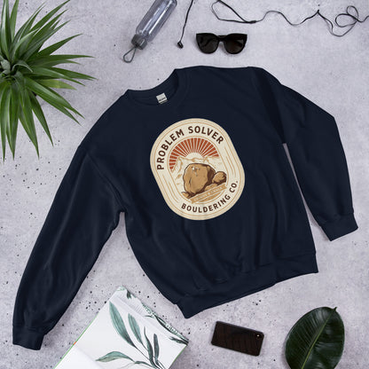 Problem Solver Bouldering Badge crewneck sweatshirt — Navy, front-right