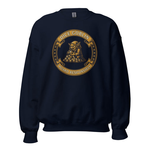 Dice Goblin Sweatshirt, Funny Tabletop RPG D20 Crewneck — Dungeon Master Gift